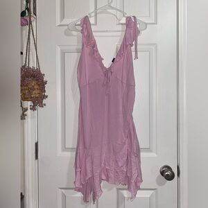wild fable Pink Ruffle scrunch side mini Dress